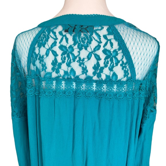 Roaman’s  Women's Plus Size Lace V-Neck Big Shirt Top Size 20W - Picture 6 of 17